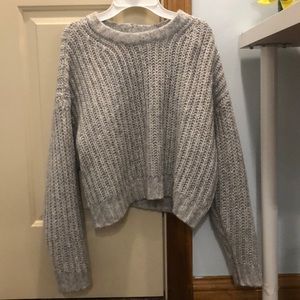 Warm knitted cropped sweater